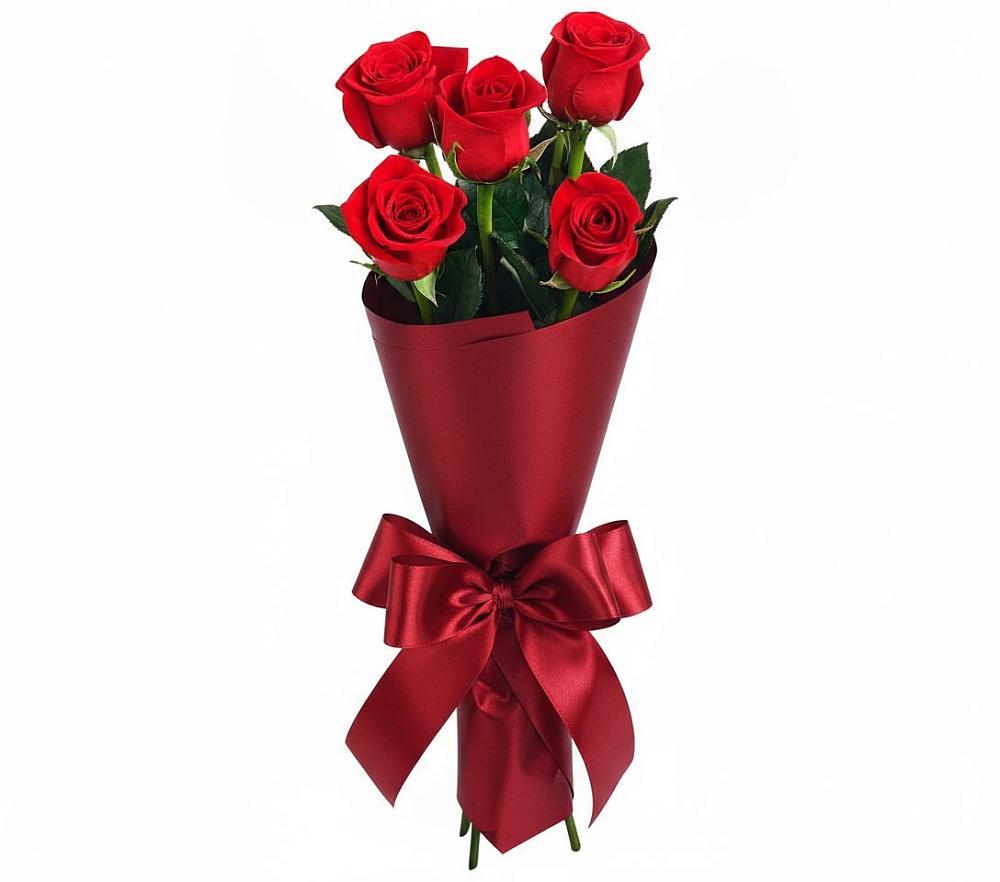 Букет 5 Красных роз Эдлесс Лав в Новой Адыгее