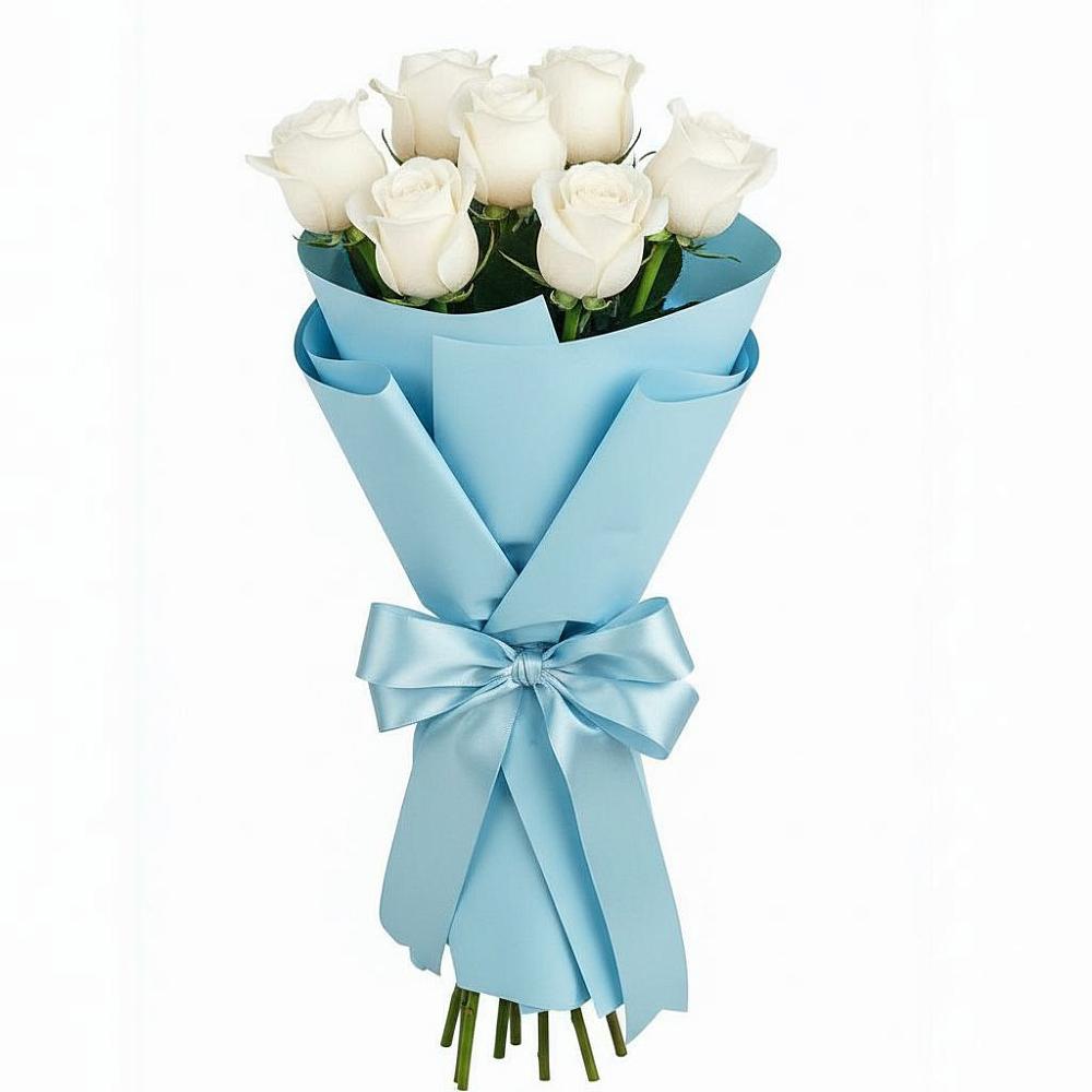 Букет 7 белых роз Проуд в Новой Адыгее