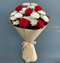 Букет цветов из:  Розы и Хризантемы в Новой Адыгее