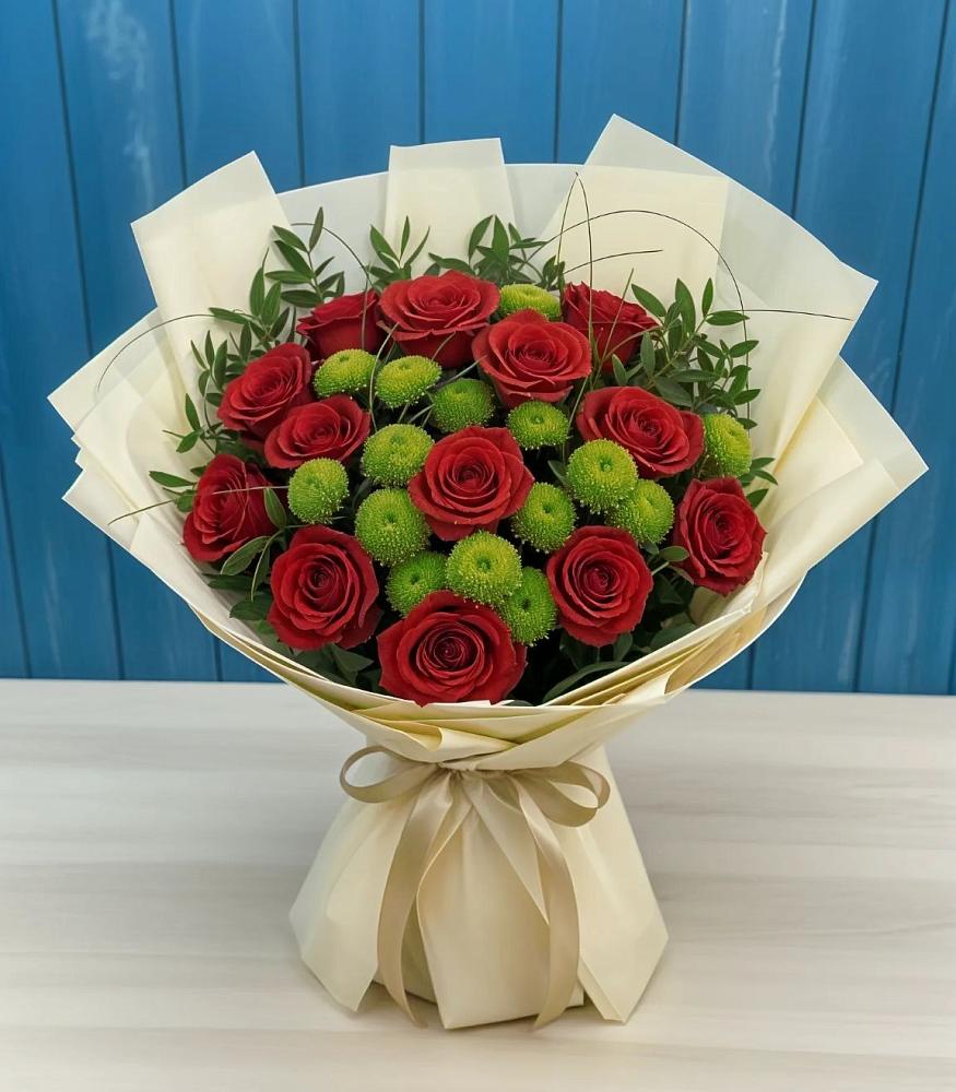 Букет цветов из: Розы и Хризантемы в Новой Адыгее